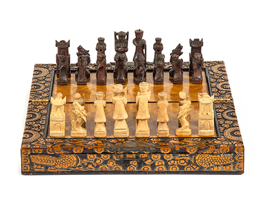 Hand-Carved Chess Set, c. 1960