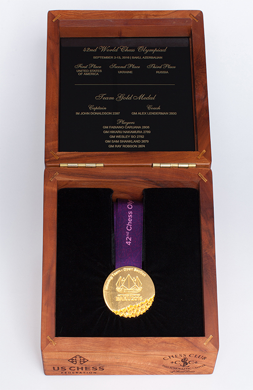 GM Wesley So's Team Gold Medal from the 2016 Olympiad