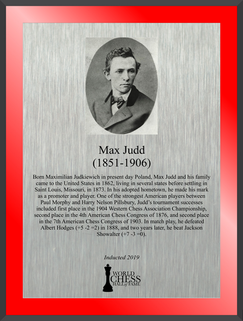 Max Judd's Hall of Fame Plaque