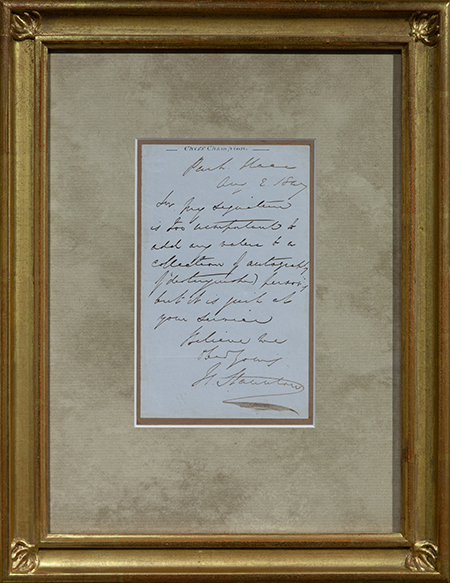 Staunton Handwritten Letter, 1847