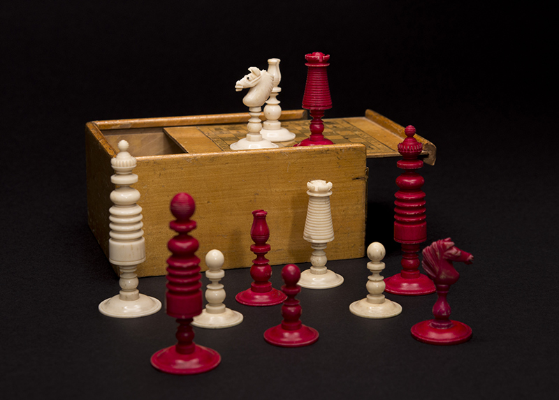 Victorian Bone Playing Set Retailed by Rhoads, 1850